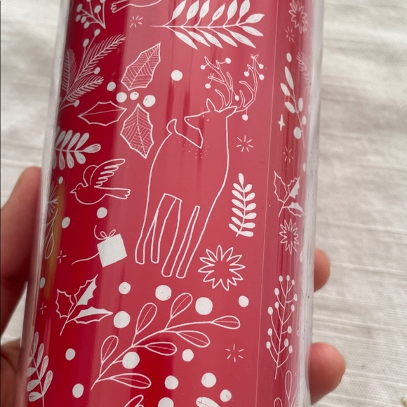 Starbucks Red Tumbler with White holiday Pattern - Picture 5 of 11